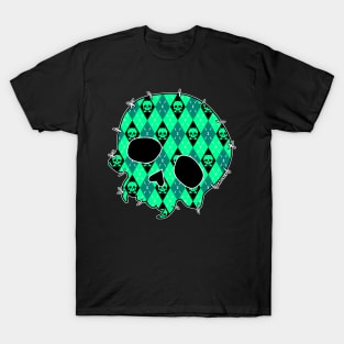 Teal Argyle Skull T-Shirt